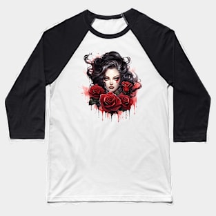Gothic Roses Dracula Baseball T-Shirt